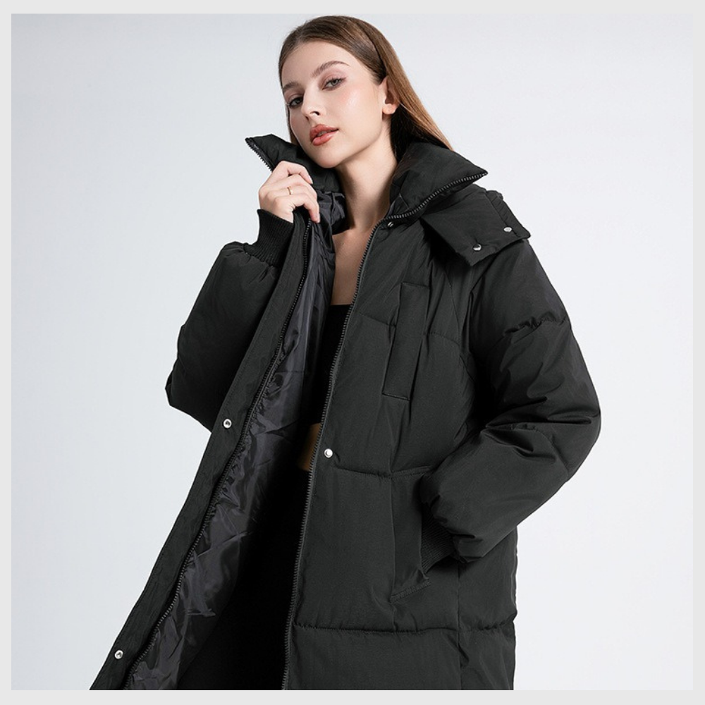 Nordica™ – Abrigo largo de invierno con capucha