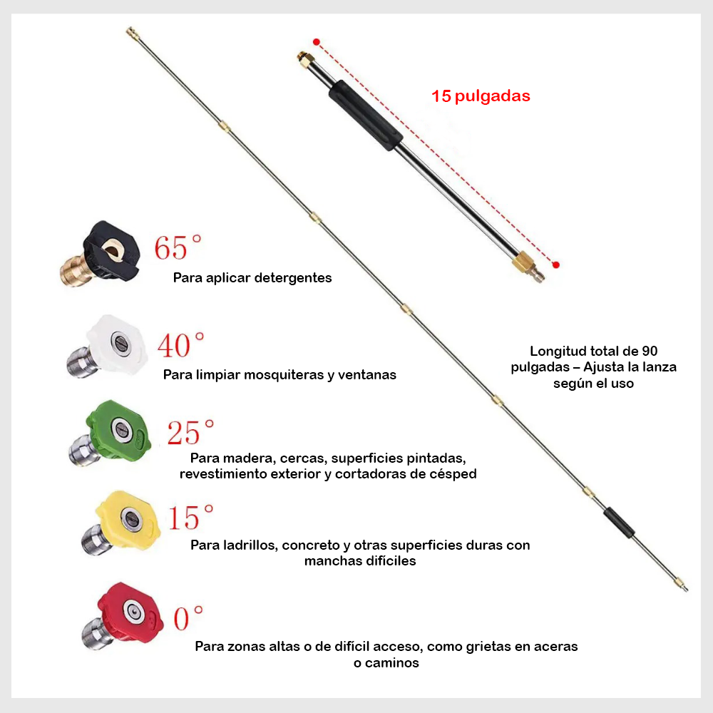 JetReach™ – Varilla Telescópica para Hidrolavadora