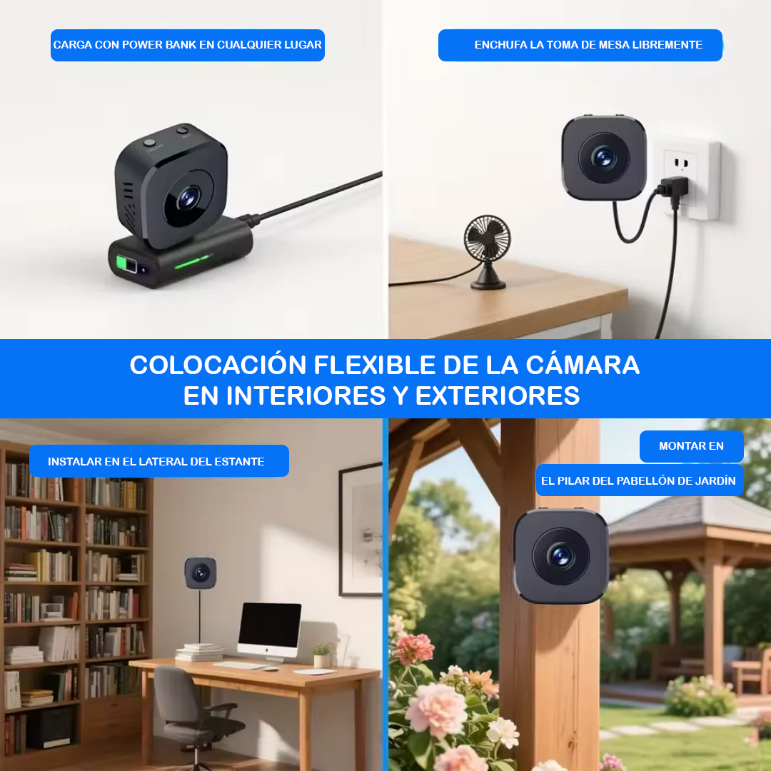 Asegura tu espacio con total facilidad con nuestra mini cámara inalámbrica