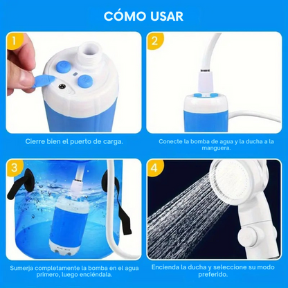 EcoShower™ – Pompa de ducha compacta recargable